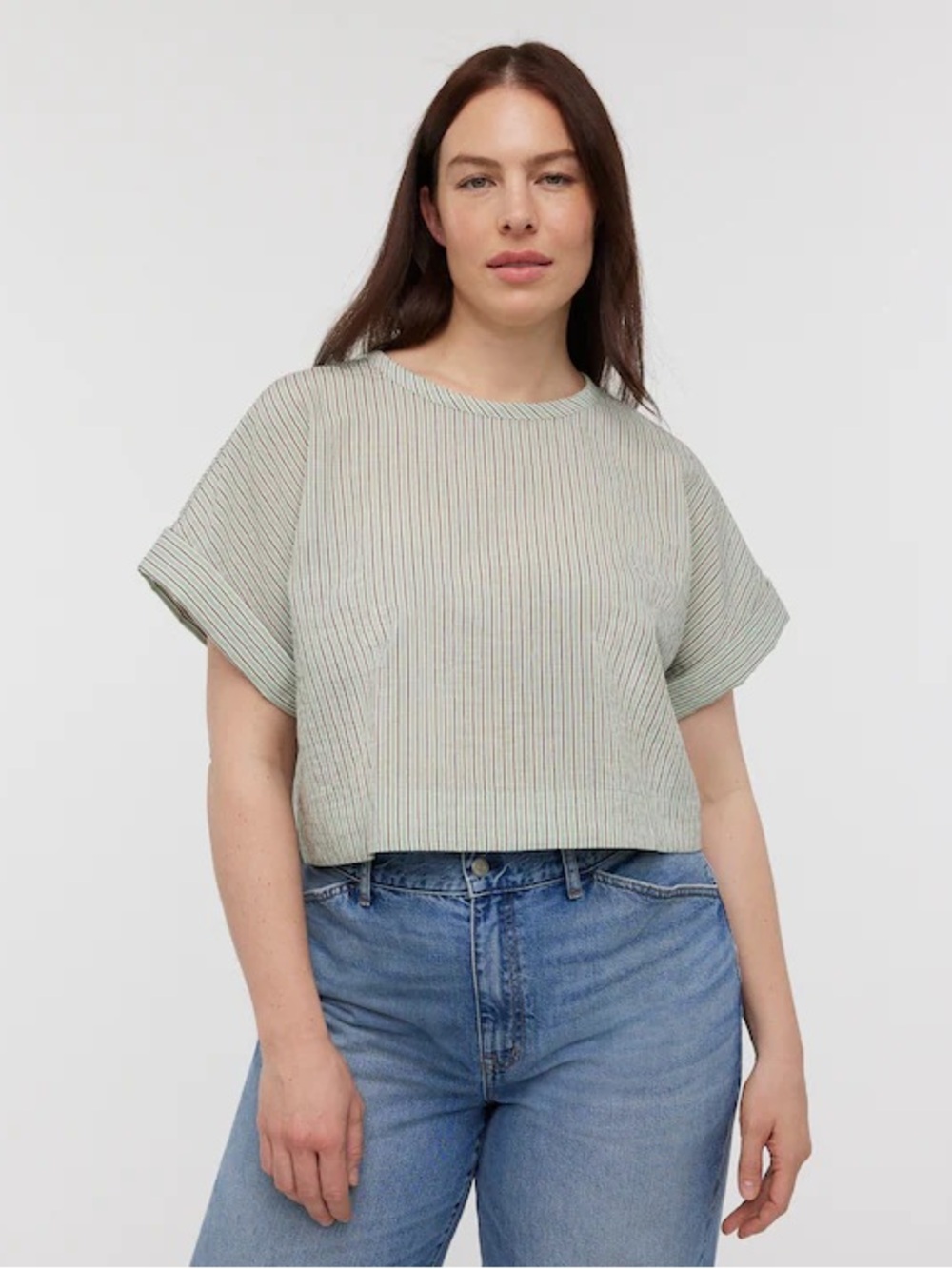 Madewell Dolman Crop Top in Stripe Size Large